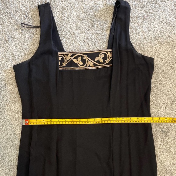 Jaclyn Hart Black with Tan Embroidery Tank Maxi Dress & Jacket Large - Picture 9 of 9